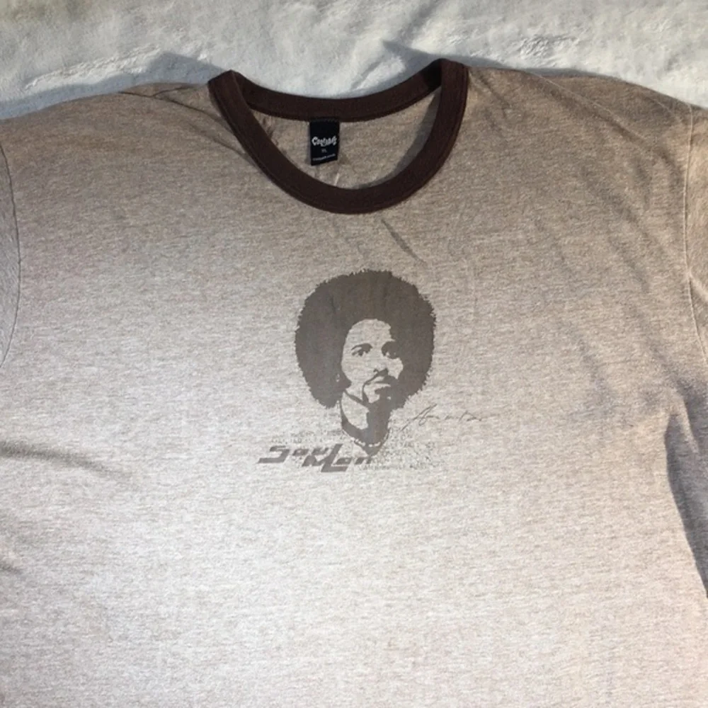 Cooyah Vintage Afro Soul Man on Tan Graphic Short Sleeved T-shirt